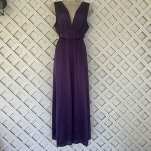 Vintage 70s Vanity Fair Maxi Dress Nightgown Fairy Goddess Plunge Neck Size 38